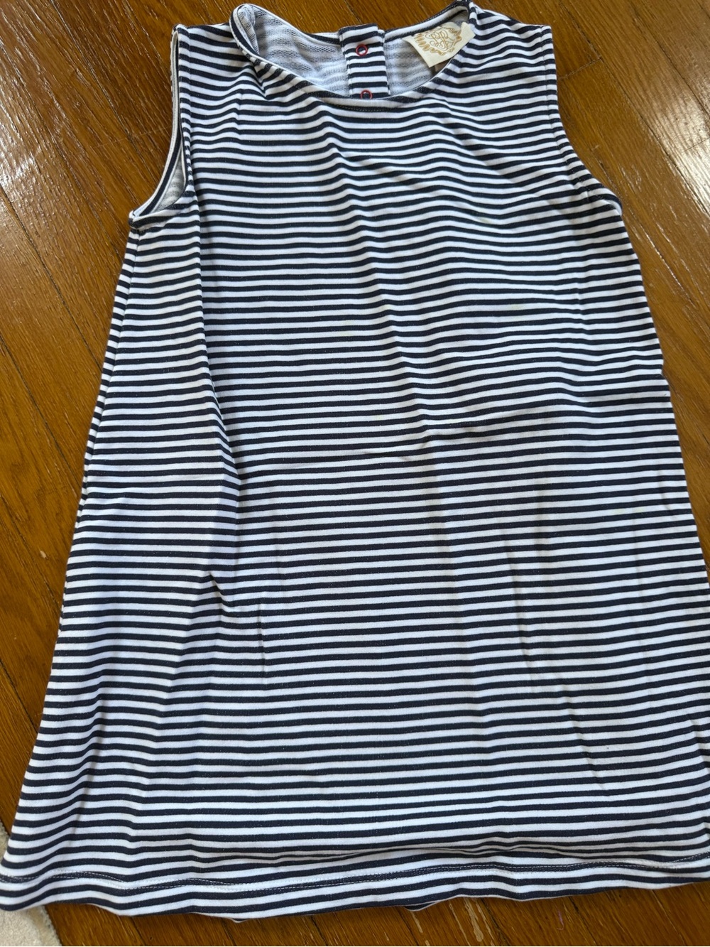The Beaufort Bonnet Company Navy & White Striped Sleeveless Dress